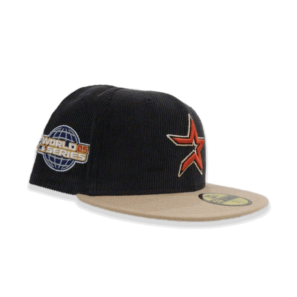 Black Corodury Houston Astros Gray Bottom 2005 World Series Side Patch New Era 59Fifty Fitted