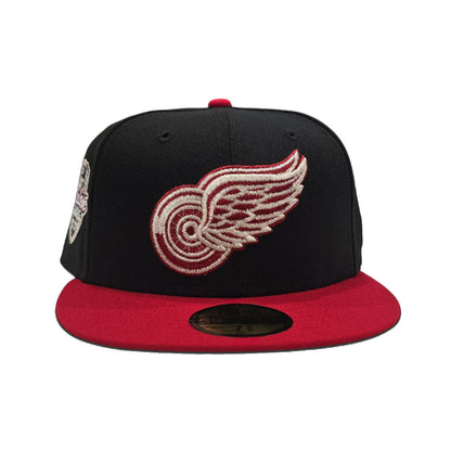 Black Detroit Red Wings Red Visor Gray Bottom 2014 Winter Classic Side Patch New Era 59Fifty Fitted