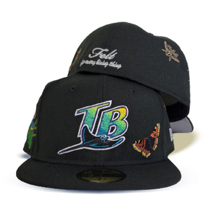Black Felt Tampa Bay Rays Gray Bottom New Era 59Fifty Fitted