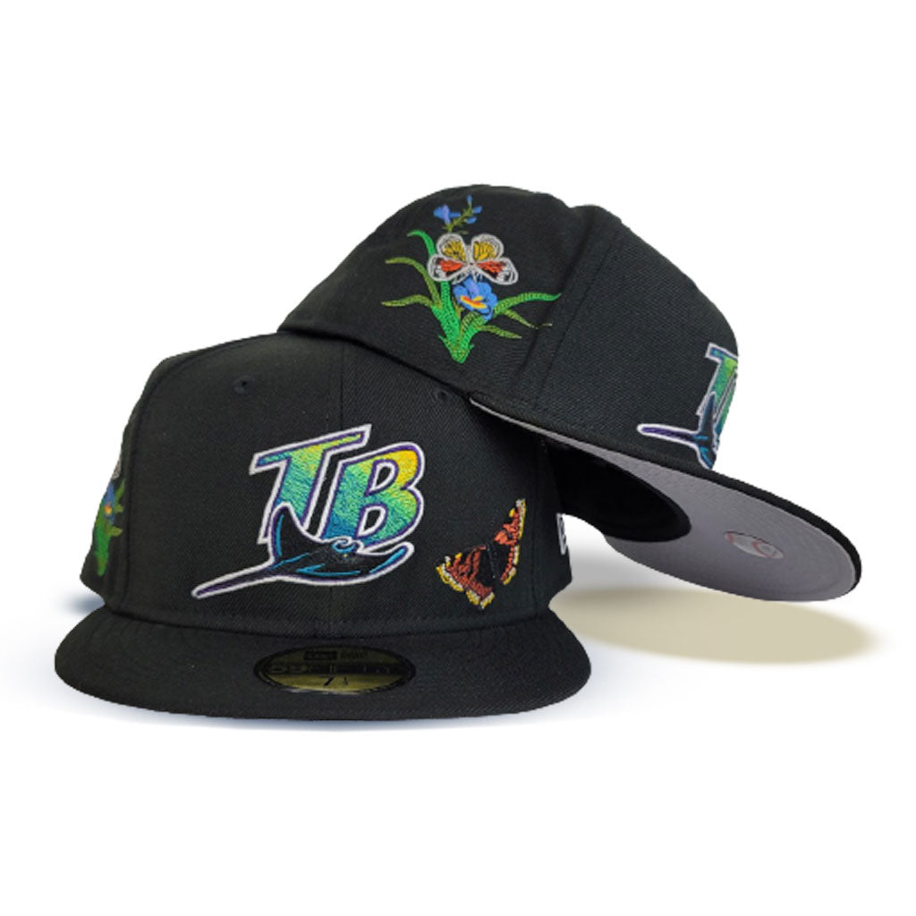 Black Felt Tampa Bay Rays Gray Bottom New Era 59Fifty Fitted