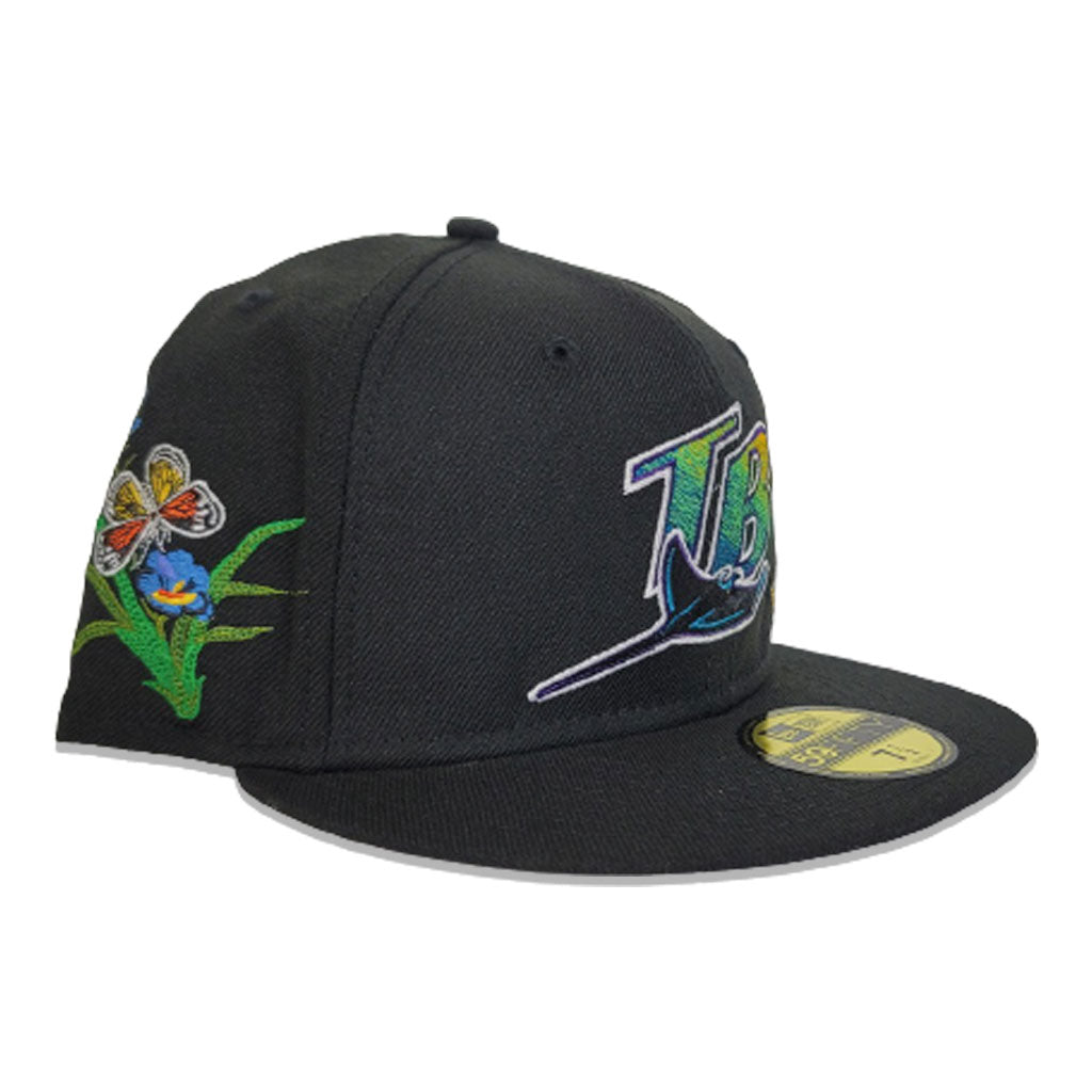 Black Felt Tampa Bay Rays Gray Bottom New Era 59Fifty Fitted