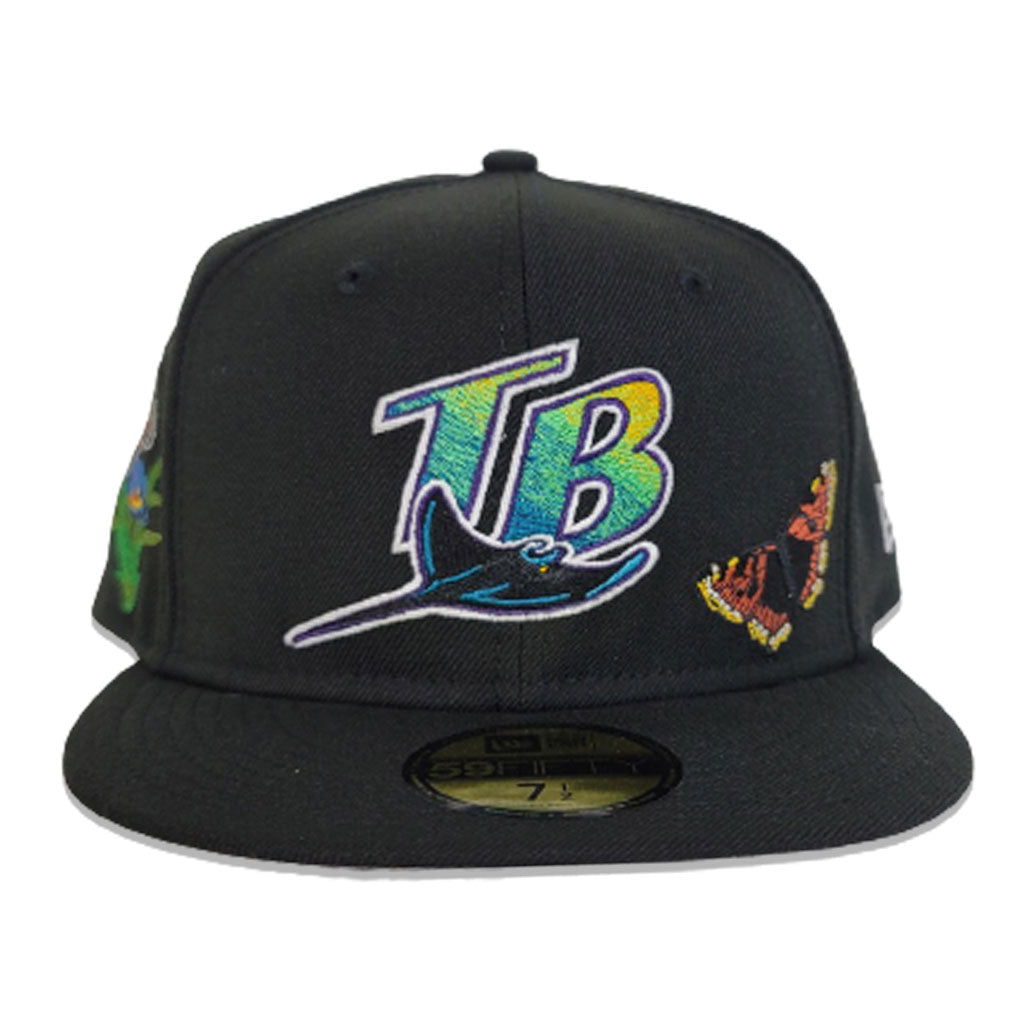 Black Felt Tampa Bay Rays Gray Bottom New Era 59Fifty Fitted