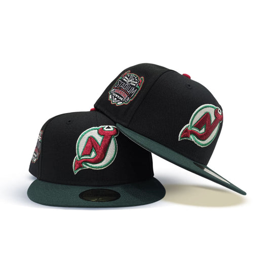 Black Glow In The Dark New Jersey Devils Dark Green Visor Gray Bottom 2014 New York Stadium Series Side Patch New Era 59Fifty Fitted