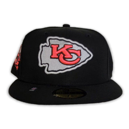 Black Kansas City Chiefs Pink Bottom 40th Season Side Patch New Era 59Fifty Fitted