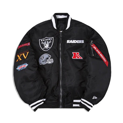 Black Las Vegas Raiders Alpha Industries X New Era Reversible MA-1 Bomber Jacket
