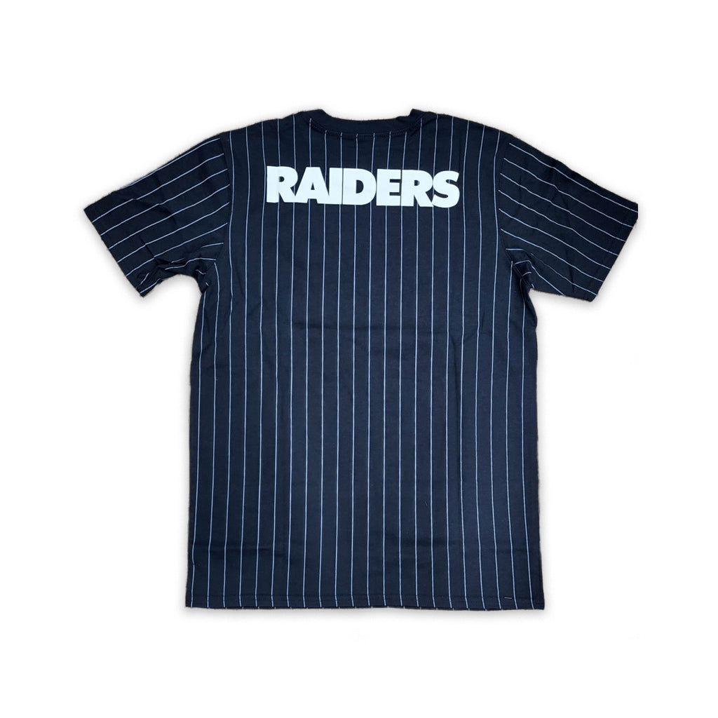 Black Las Vegas Raiders Gray Pinstripe New Era Short Sleeve T-shirt