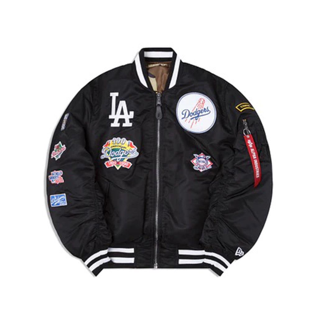 Black Los Angeles Dodgers Alpha Industries X New Era Reversible MA-1 Bomber Jacket