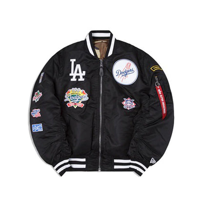 Black Los Angeles Dodgers Alpha Industries X New Era Reversible MA-1 Bomber Jacket