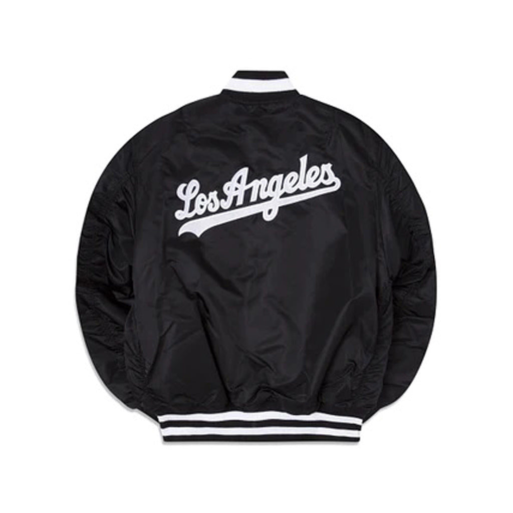 Black Los Angeles Dodgers Alpha Industries X New Era Reversible MA-1 Bomber Jacket