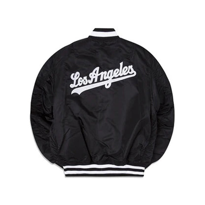 Black Los Angeles Dodgers Alpha Industries X New Era Reversible MA-1 Bomber Jacket