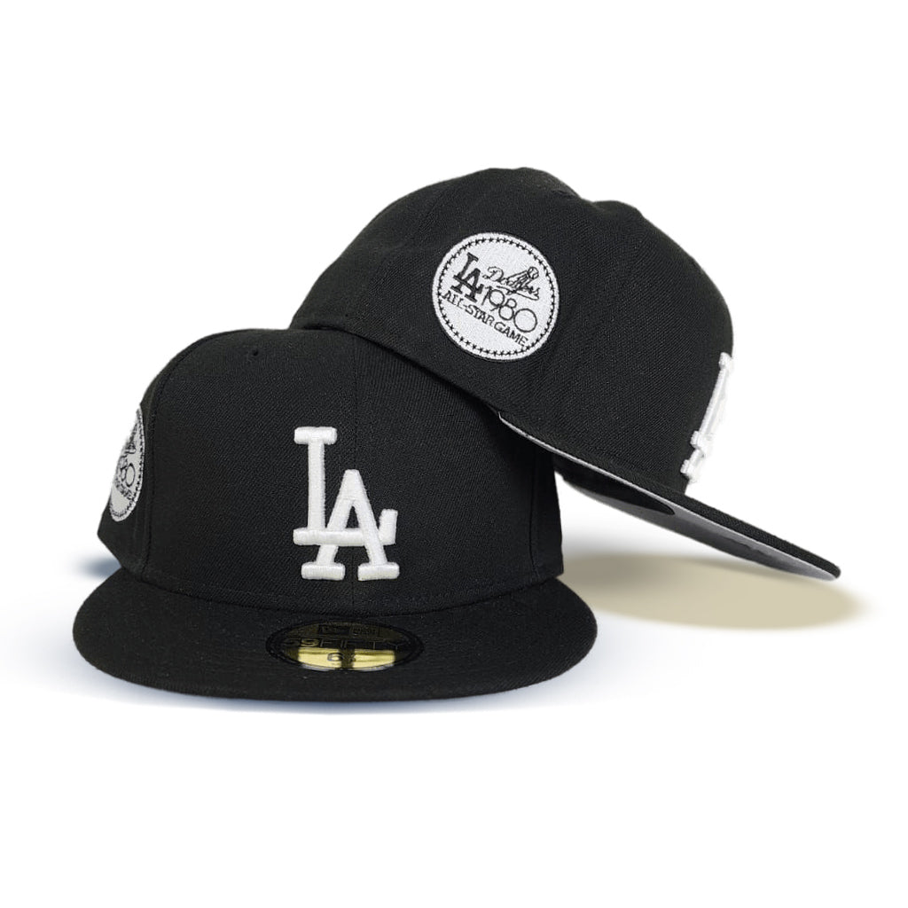 Black Los Angeles Dodgers Gray Bottom 1980 World Series Side Patch New Era 59Fifty Fitted