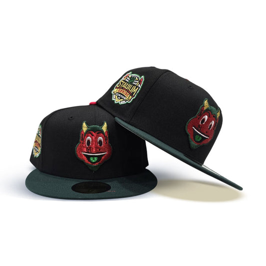 Black Mascot New Jersey Devils Dark Green Visor Gray Bottom 2014 New York Stadium Series Side Patch New Era 59Fifty Fitted