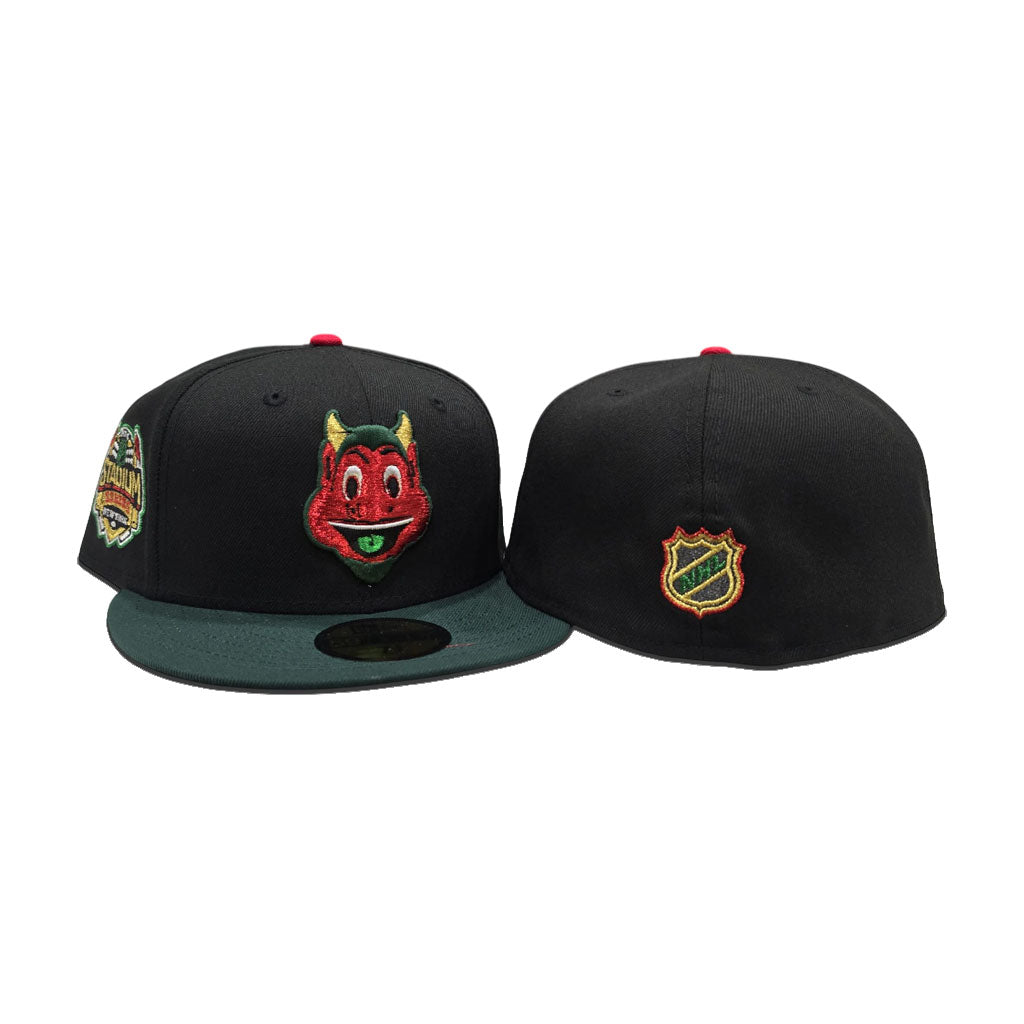 Black Mascot New Jersey Devils Dark Green Visor Gray Bottom 2014 New York Stadium Series Side Patch New Era 59Fifty Fitted