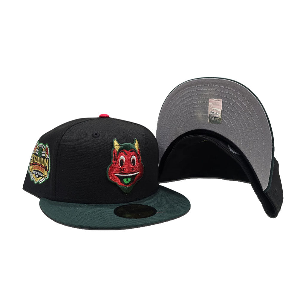 Black Mascot New Jersey Devils Dark Green Visor Gray Bottom 2014 New York Stadium Series Side Patch New Era 59Fifty Fitted