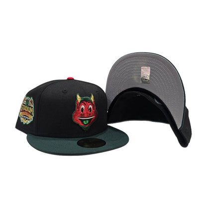 Black Mascot New Jersey Devils Dark Green Visor Gray Bottom 2014 New York Stadium Series Side Patch New Era 59Fifty Fitted