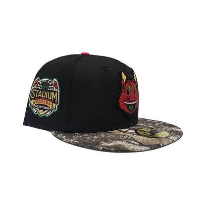 Black Mascot New Jersey Devils Real Tree Visor Green Bottom 2014 New York Stadium Series Side Patch New Era 59Fifty Fitted