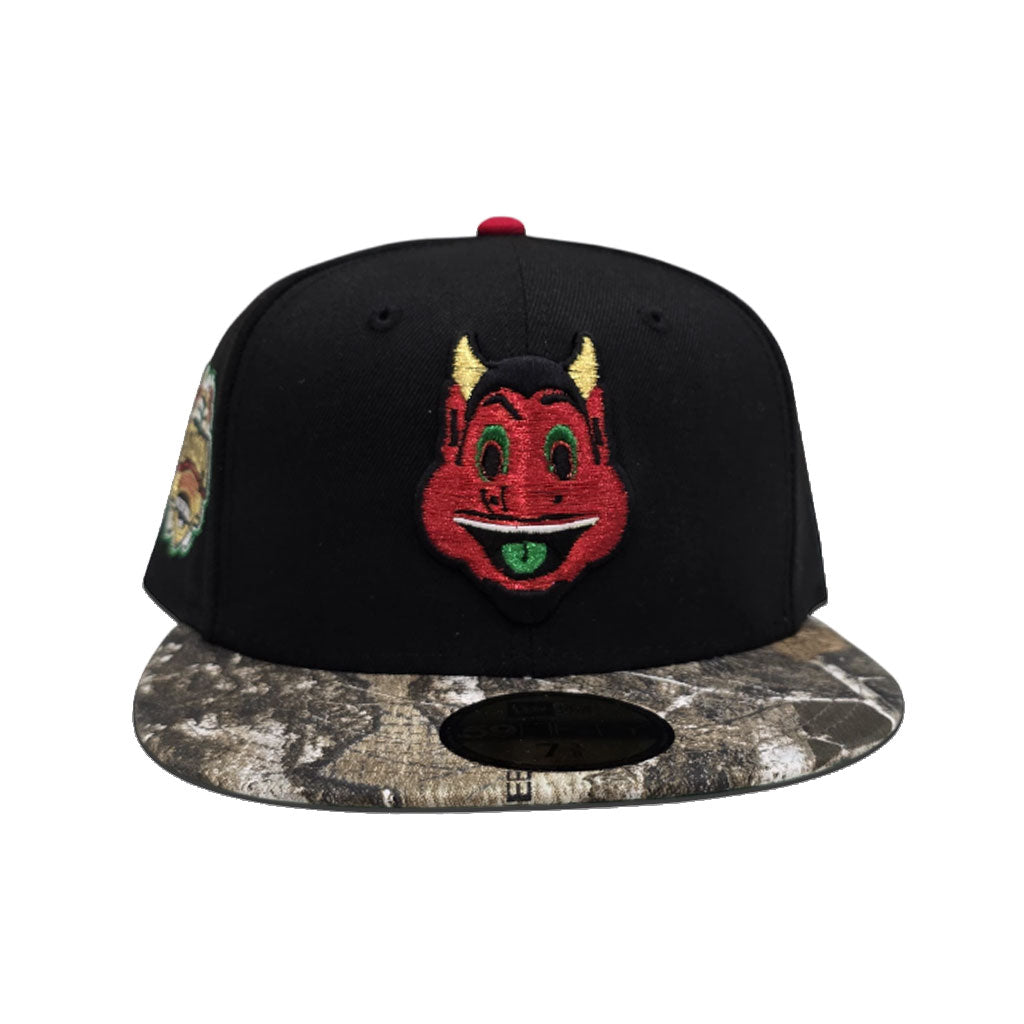 Black Mascot New Jersey Devils Real Tree Visor Green Bottom 2014 New York Stadium Series Side Patch New Era 59Fifty Fitted