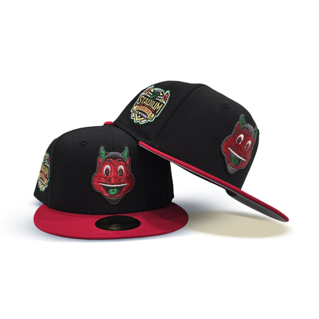 Black Mascot New Jersey Devils Red Visor Gray Bottom 2014 New York Stadium Series Side Patch New Era 59Fifty Fitted