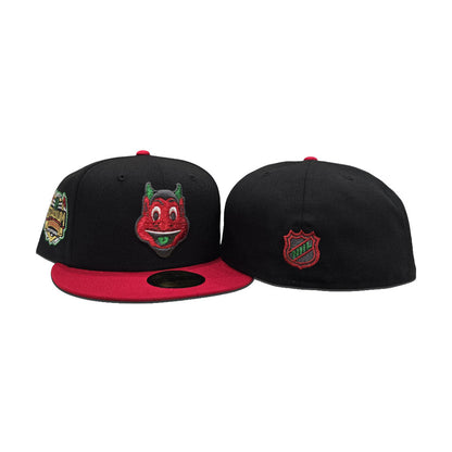Black Mascot New Jersey Devils Red Visor Gray Bottom 2014 New York Stadium Series Side Patch New Era 59Fifty Fitted