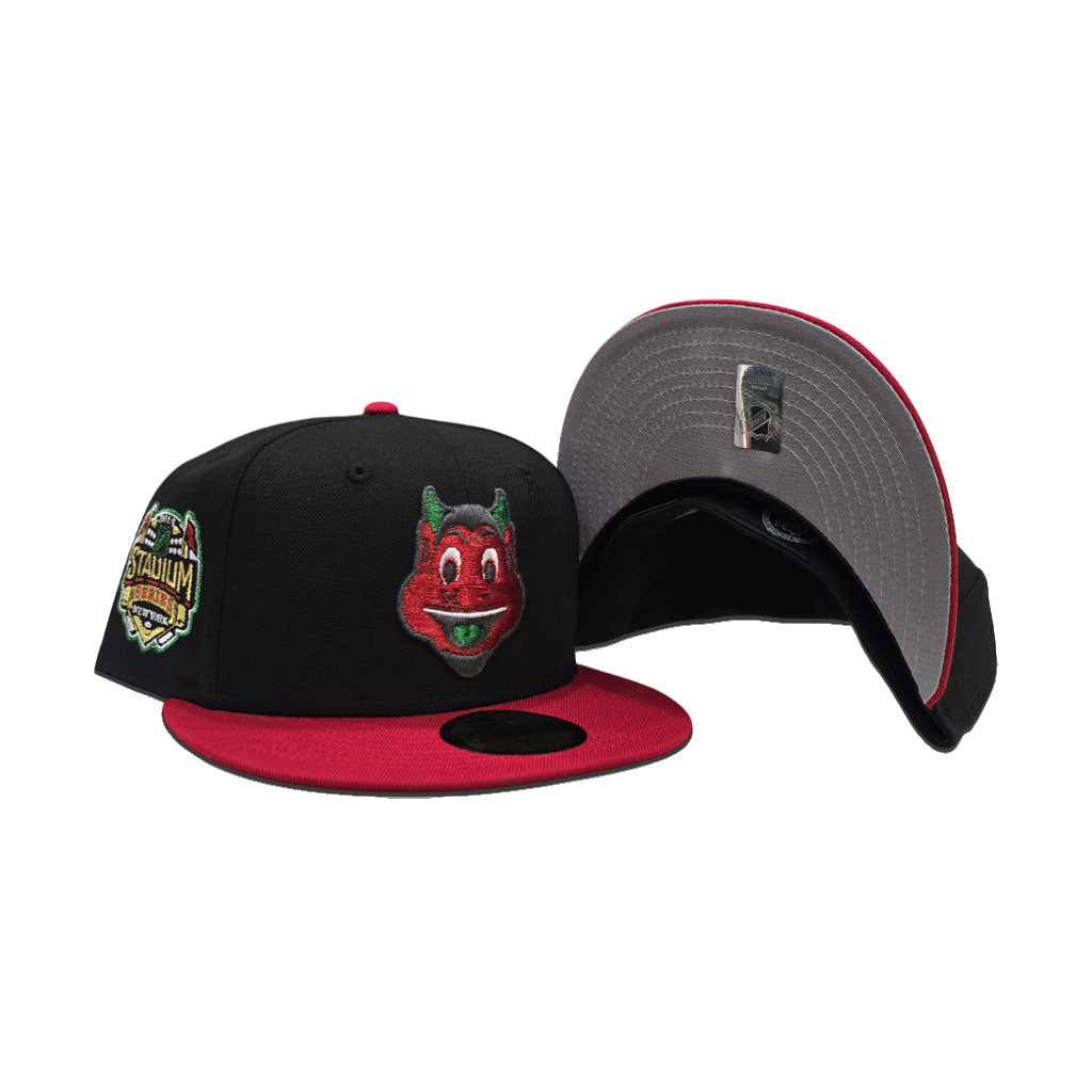 Black Mascot New Jersey Devils Red Visor Gray Bottom 2014 New York Stadium Series Side Patch New Era 59Fifty Fitted