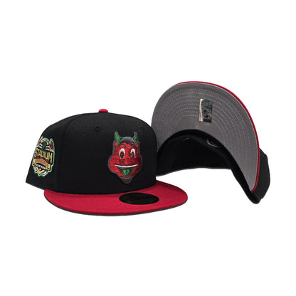 Black Mascot New Jersey Devils Red Visor Gray Bottom 2014 New York Stadium Series Side Patch New Era 59Fifty Fitted