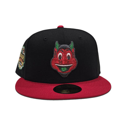 Black Mascot New Jersey Devils Red Visor Gray Bottom 2014 New York Stadium Series Side Patch New Era 59Fifty Fitted