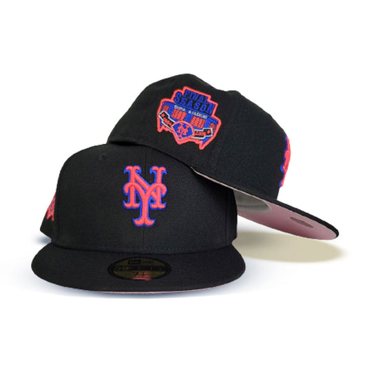 Black New York Mets Pink Bottom Shea Stadium Final Season Patch New Era 59Fifty Fitted