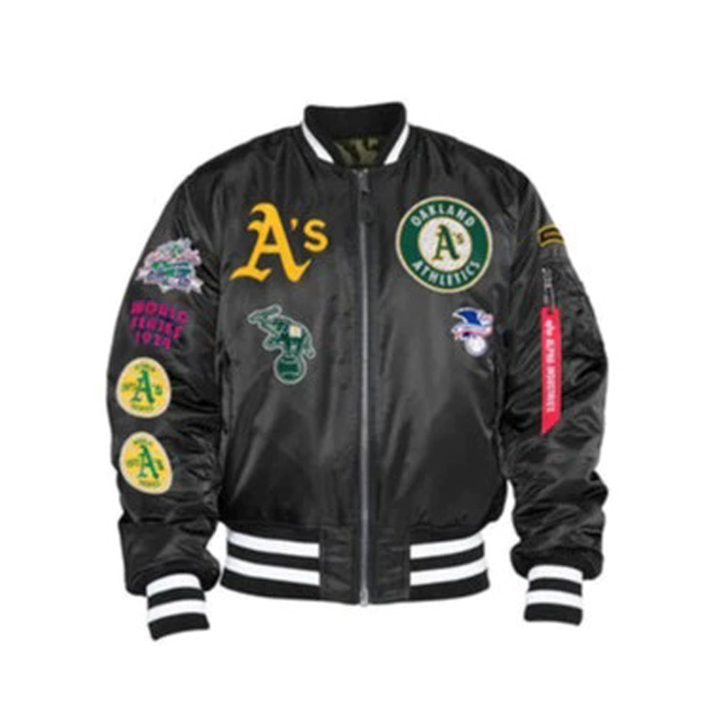 Black Oakland Athletics Alpha Industries X New Era Reversible MA-1 Bomber Jacket