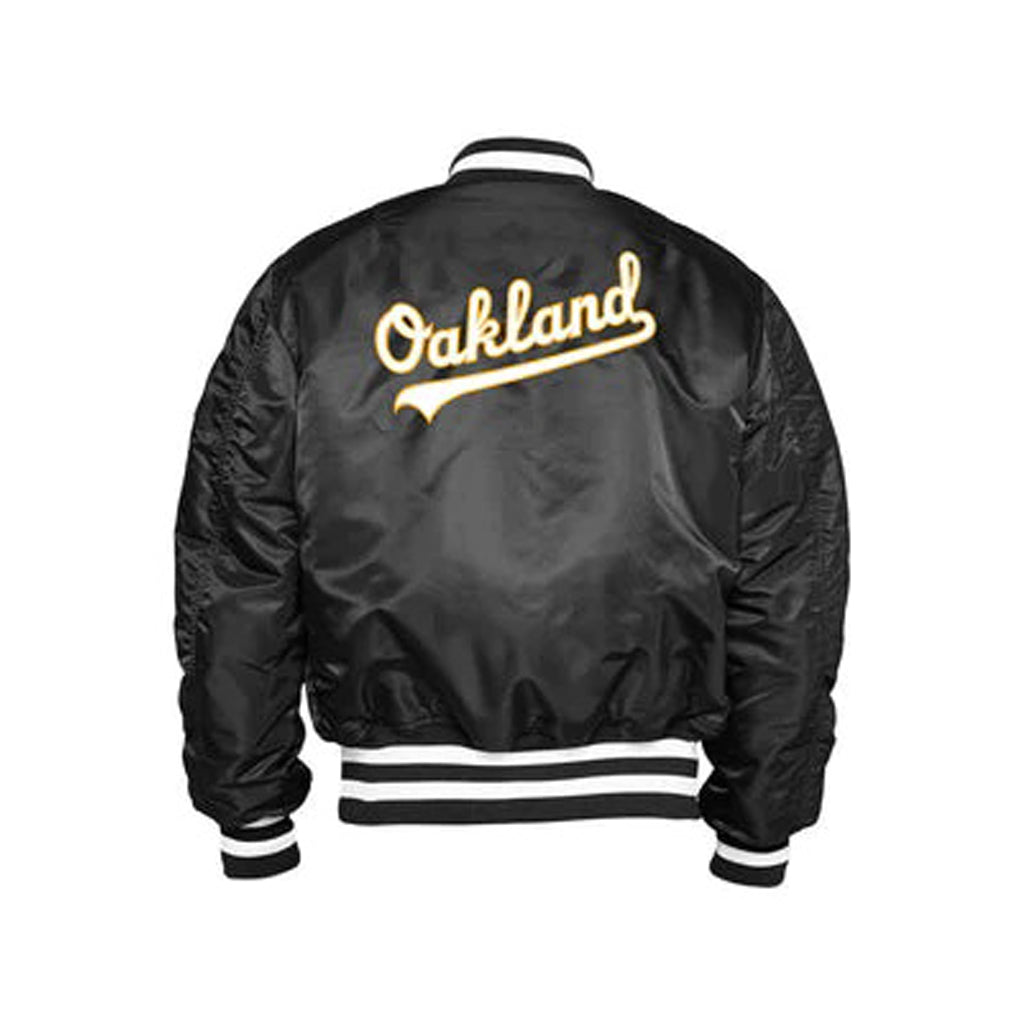 Black Oakland Athletics Alpha Industries X New Era Reversible MA-1 Bomber Jacket
