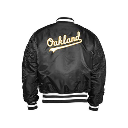 Black Oakland Athletics Alpha Industries X New Era Reversible MA-1 Bomber Jacket