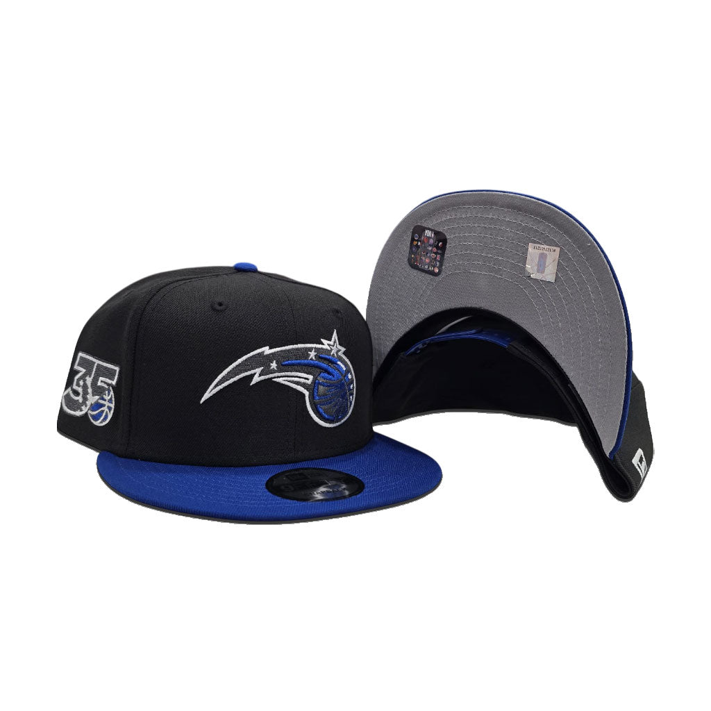 Black Orlando Magic Royal Blue Visor Gray Bottom 35th Anniversary Side Patch New Era 9Fifty Snapback