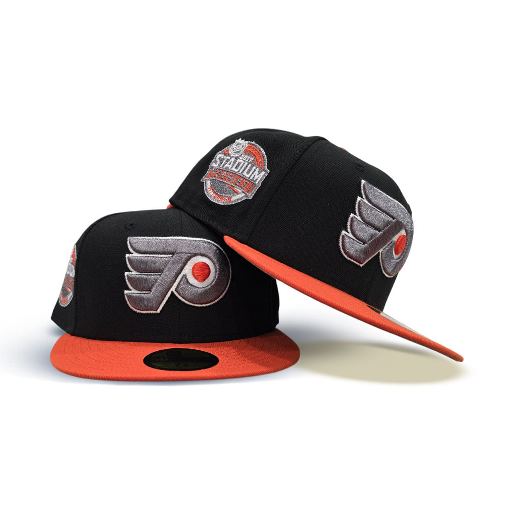 Black Philadelphia Flyers Orange Visor Gray Bottom 2017 Stadium Series Side Patch New Era 59Fifty Fitted
