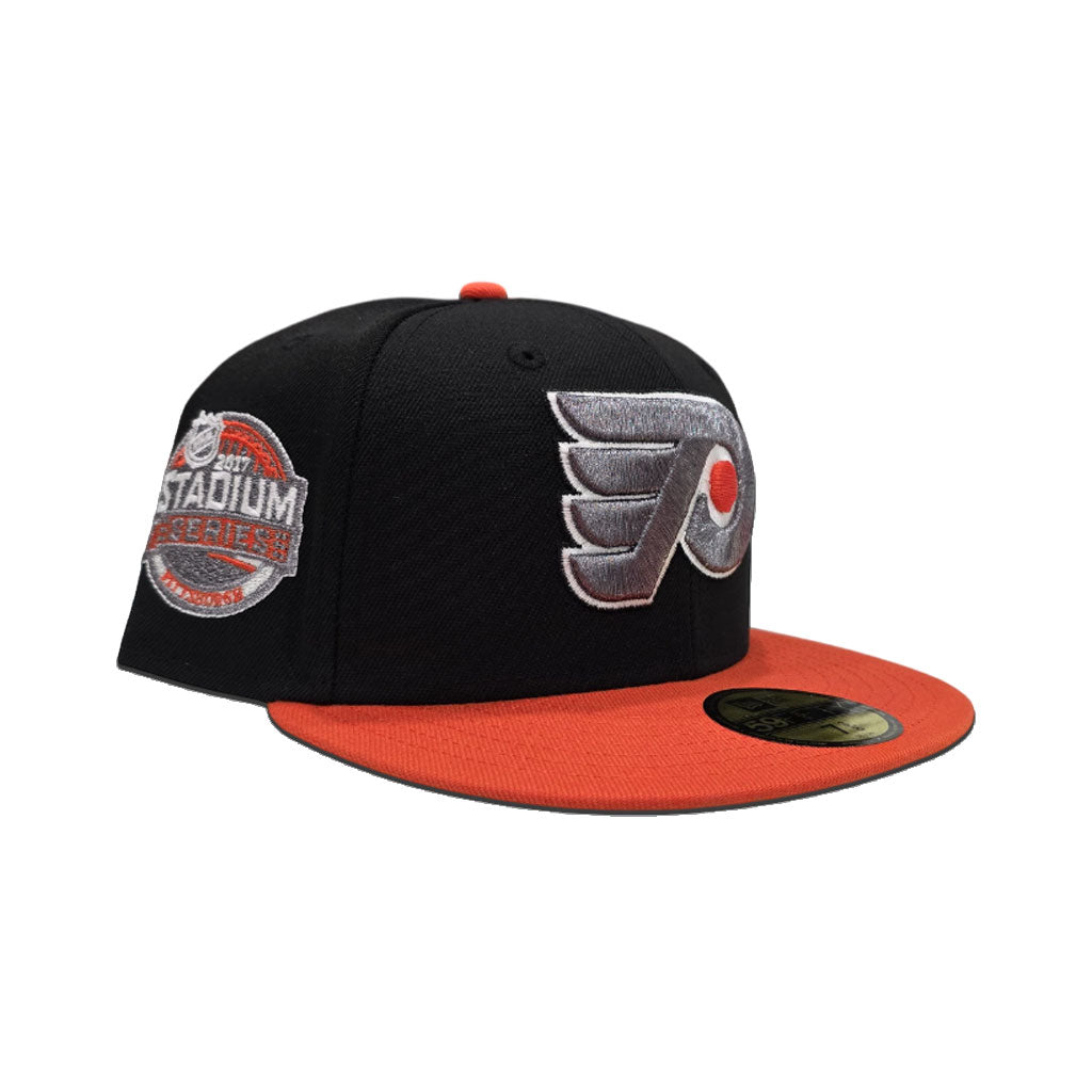 Black Philadelphia Flyers Orange Visor Gray Bottom 2017 Stadium Series Side Patch New Era 59Fifty Fitted