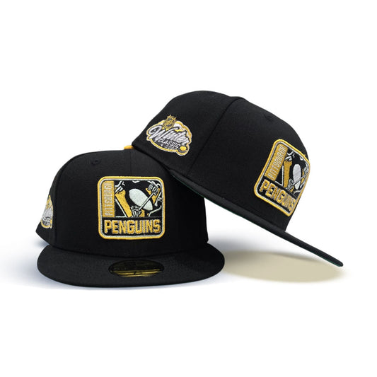 Black Pittsburgh Penguins Green Bottom 2008 Winter Classic Side Patch New Era 59Fifty Fitted