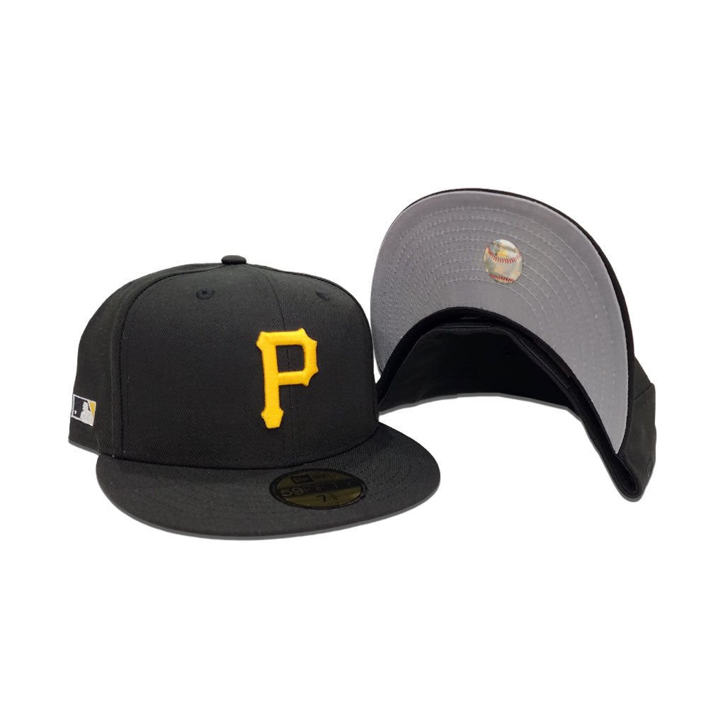 Black Pittsburgh Pirates Gray Bottom MLB Batterman Side Patch New Era 59Fifty Fitted