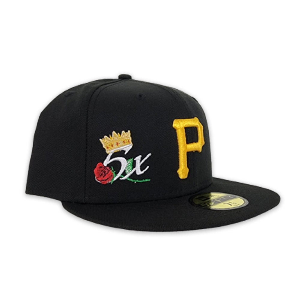 Black Pittsburgh Pirates 5X World Series Champions Crown New Era 59Fifty Fitted