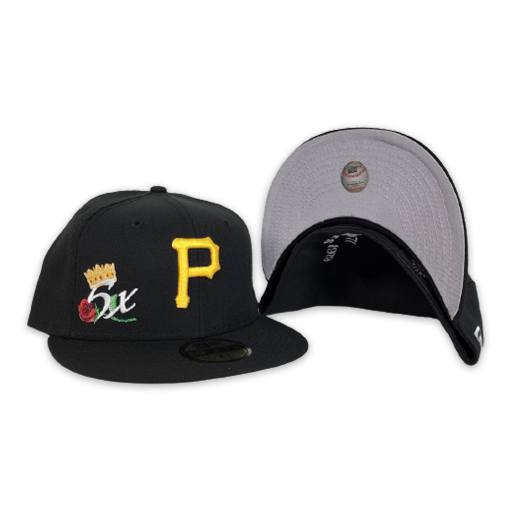 Black Pittsburgh Pirates 5X World Series Champions Crown New Era 59Fifty Fitted