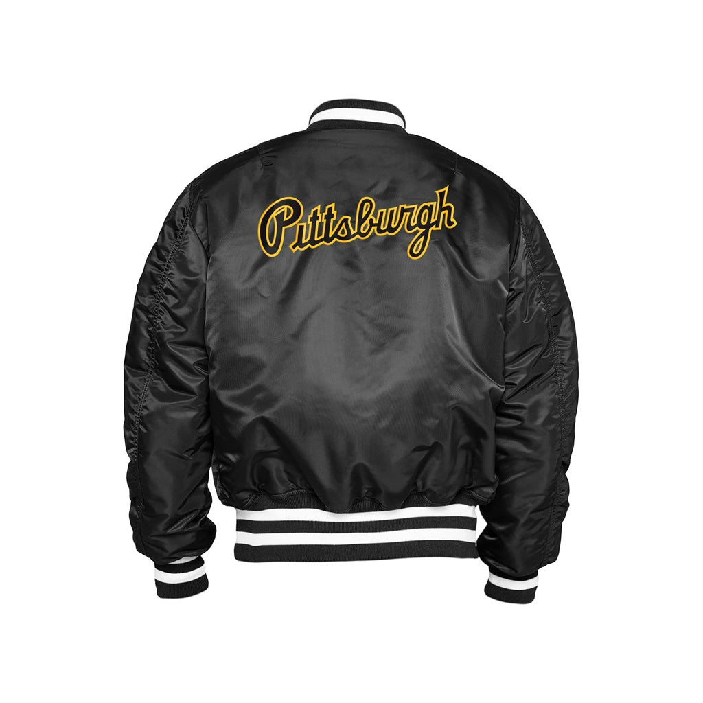 Black Pittsburgh Pirates Alpha Industries X New Era Reversible MA-1 Bomber Jacket