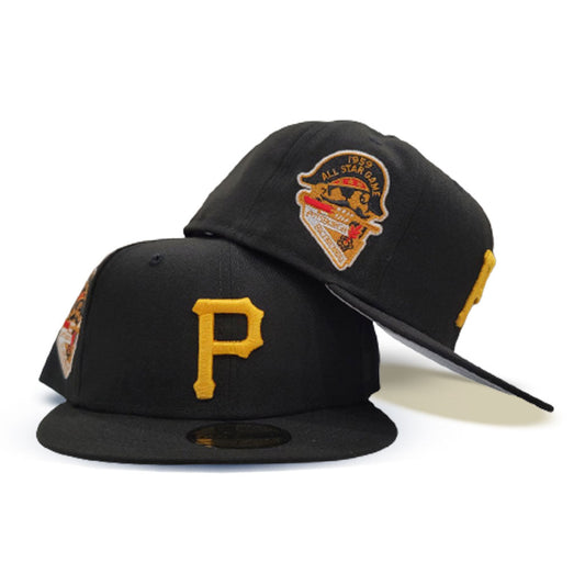 Black Pittsburgh Pirates Gray Bottom 1959 All Star Game Side Patch New Era 59Fifty Fitted