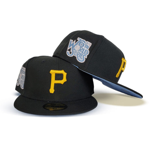 Black Pittsburgh Pirates Icy Blue Bottom 76th World Series New Era 59Fifty Pop Sweat Fitted