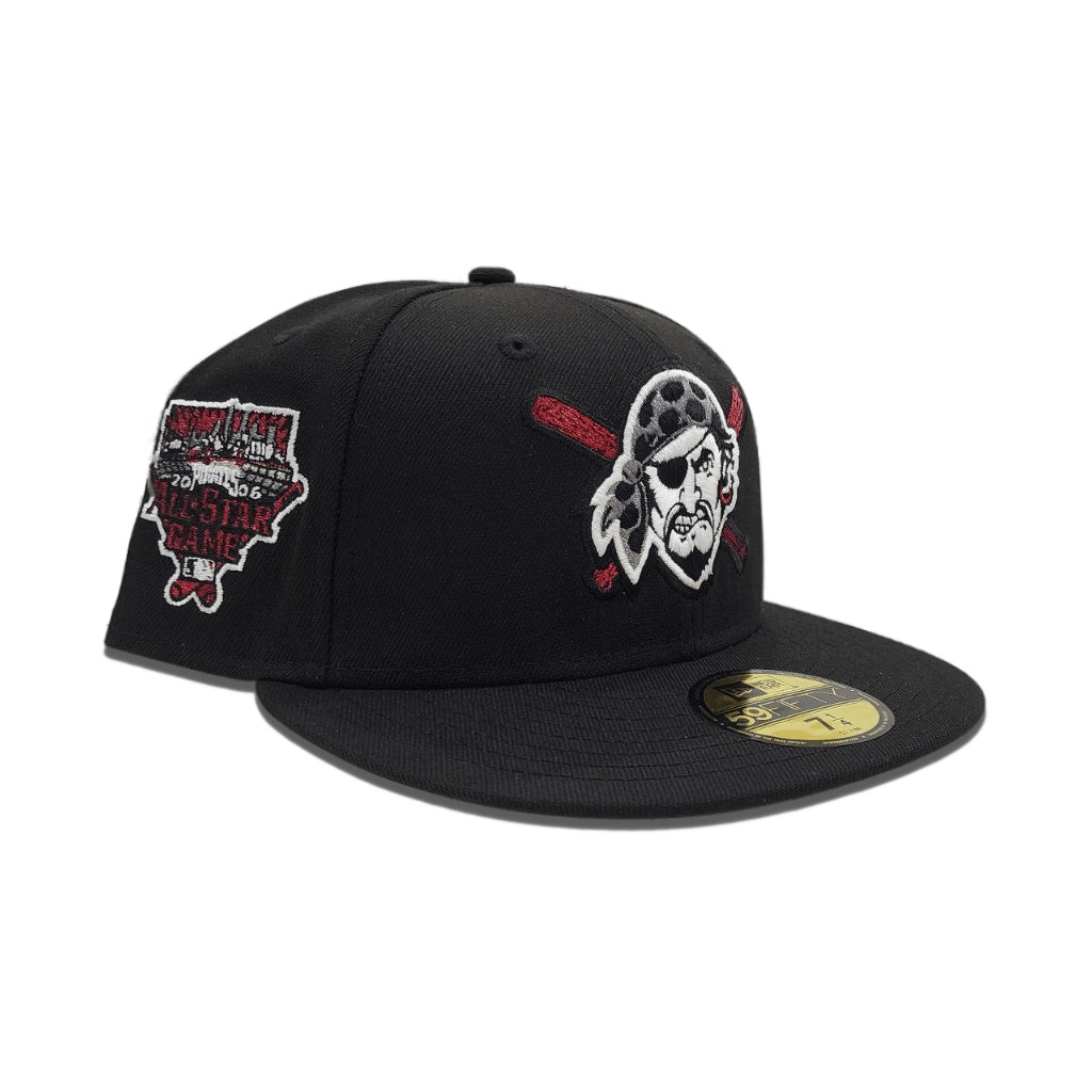 Black Pittsburgh Pirates Red Bottom 2006 All Star Game Side Patch New Era 59Fifty Fitted