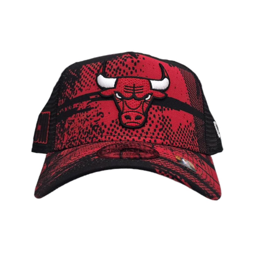 Black/Red Tip Off Chicago Bulls Curved Brim Gray Bottom NBA CHI Side Patch New Era 9Forty Snapback
