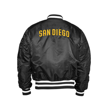 Black San Diego Padres Alpha Industries X New Era Reversible MA-1 Bomber Jacket