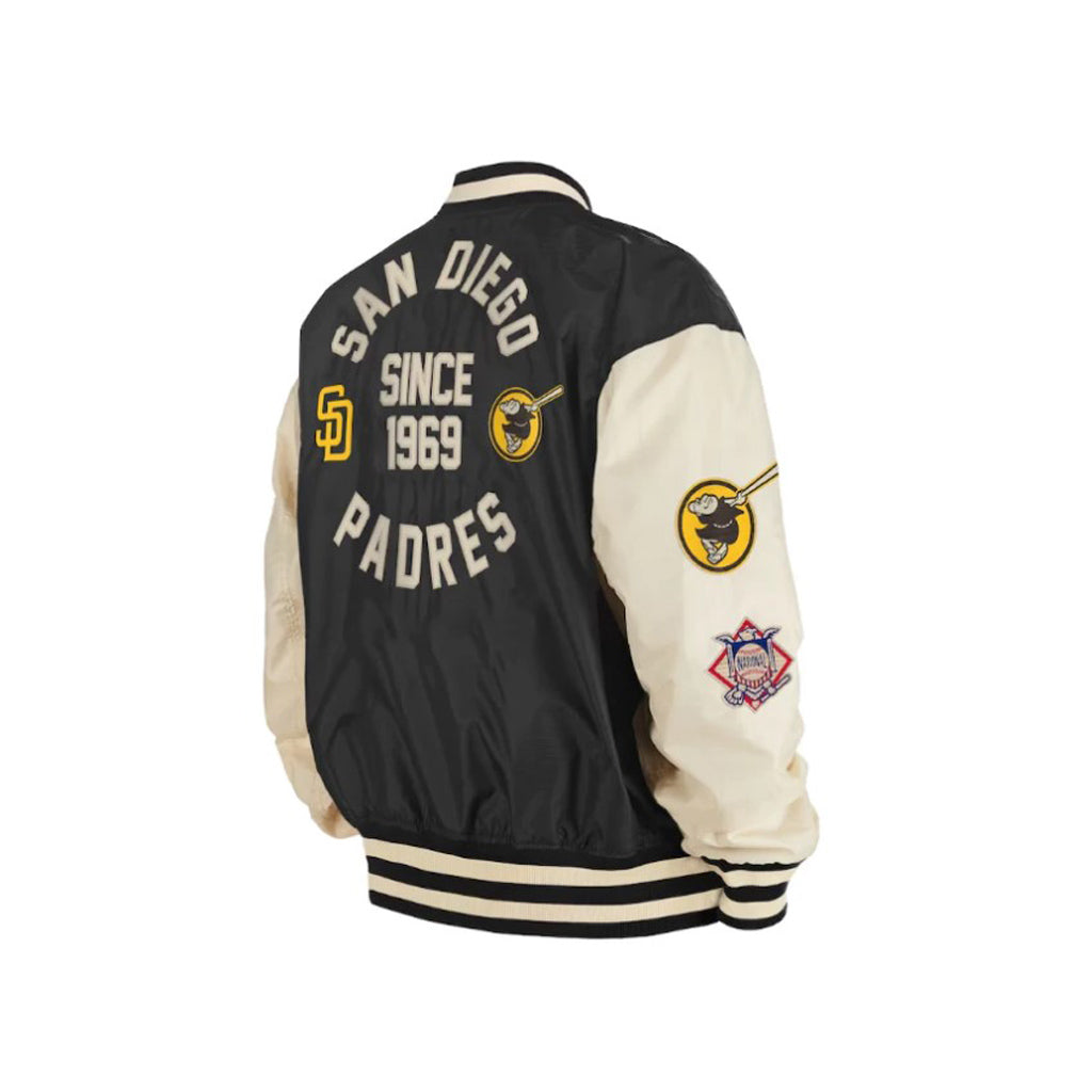 Black San Diego Padres New Era x Alpha Industries Reversible Full-Zip Bomber Jacket