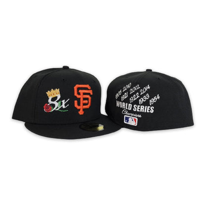 Black San Francisco Giants 8X World Series Champions Crown New Era 59Fifty Fitted