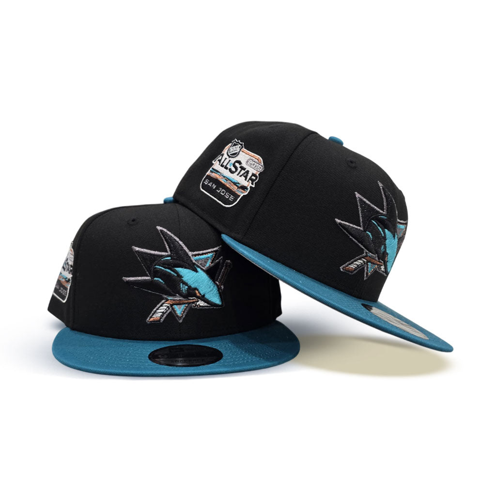 Black San Jose Sharks Gray Bottom 2019 All Star Game Side Patch New Era 9Fifty Snapback