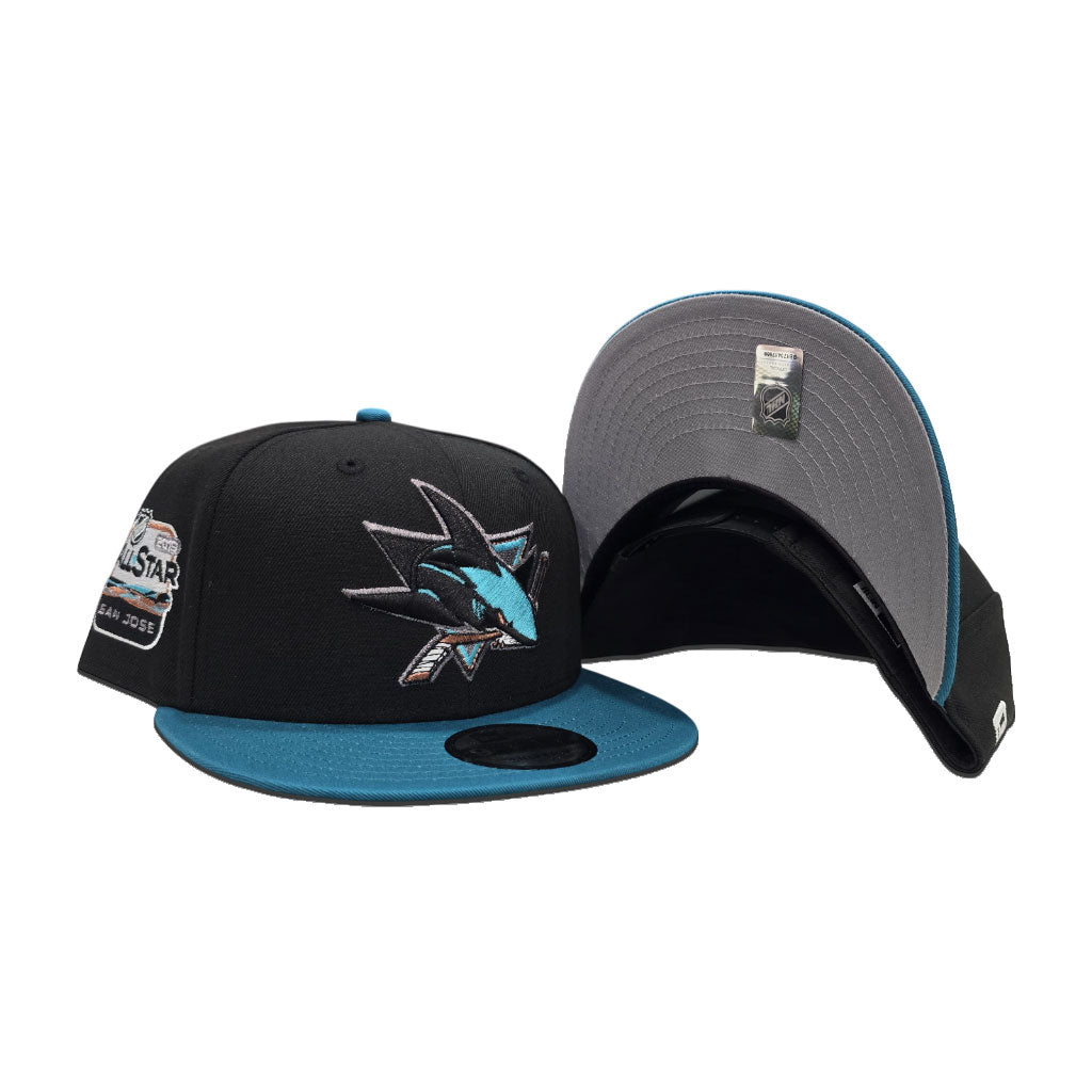 Black San Jose Sharks Gray Bottom 2019 All Star Game Side Patch New Era 9Fifty Snapback