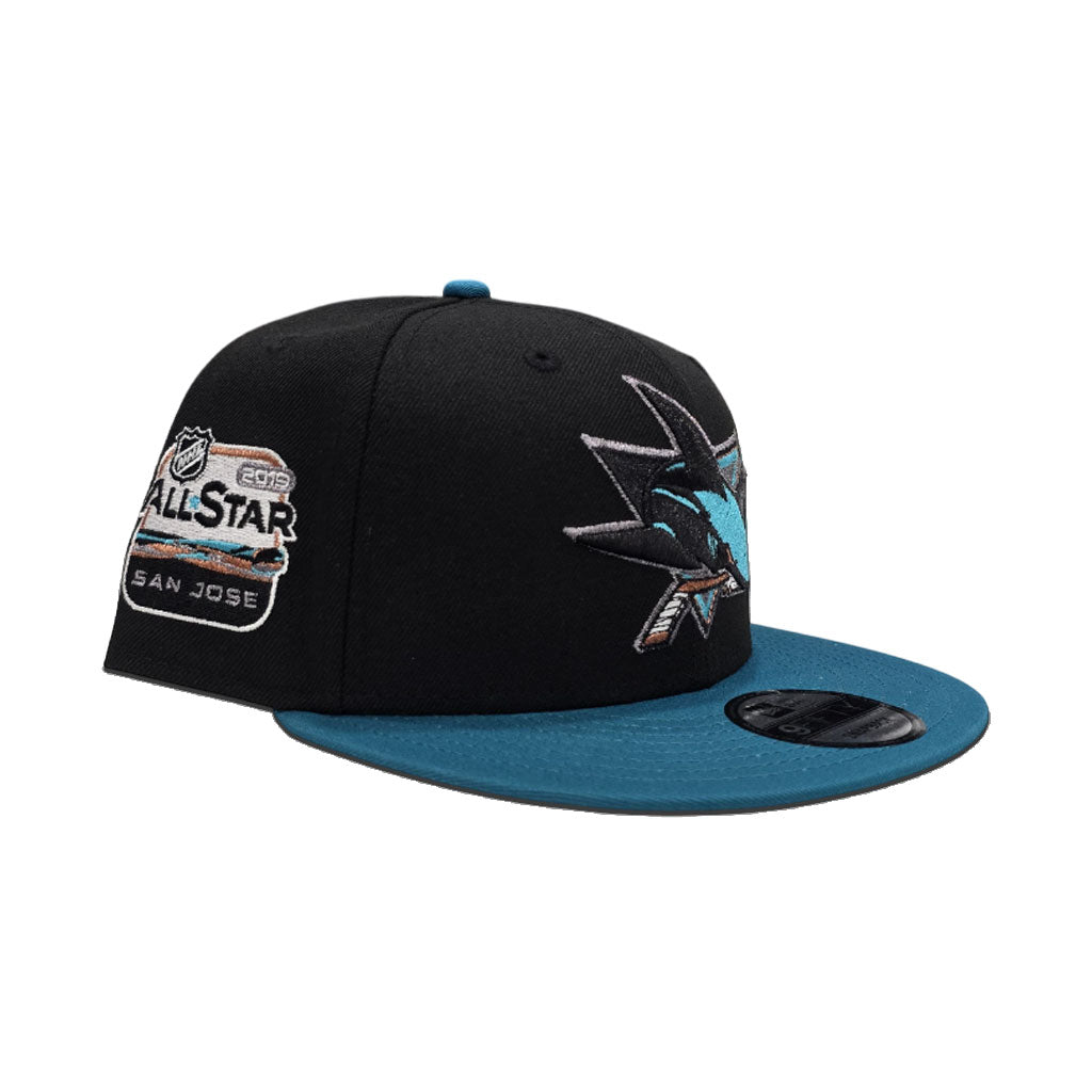 Black San Jose Sharks Gray Bottom 2019 All Star Game Side Patch New Era 9Fifty Snapback