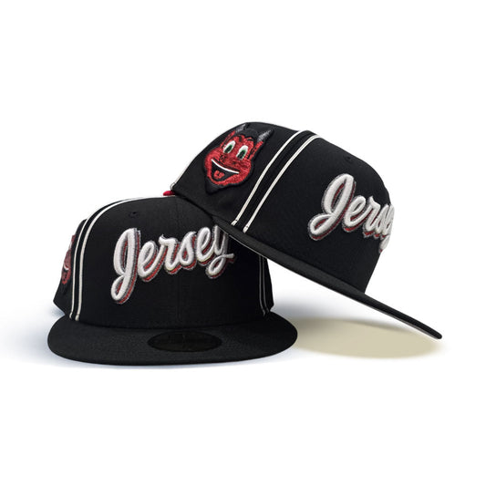 Black Script New Jersey Devils Gray Bottom Mascot Side Patch New Era 59Fifty Fitted