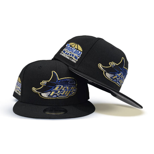 Black Royal Blue/Gold Tampa Bay Rays Gray Bottom Tropicana Field Side Patch New Era 9Fifty Snapback